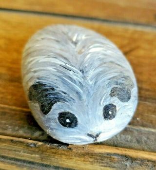Hand Painted Guinea Pig Rock By Artist Mary Nell Malone.  51