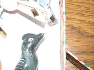 Vintage Paper Mache bird figurine hand painted Complete set 2