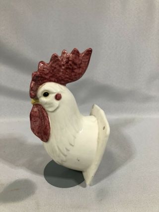 Vintage Colored Ceramic Rooster,  Chicken Head Towel Apron Hook,  Rack Wall Mount