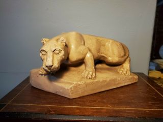 Nittany Lion Sculpture H.  Warneke Vintage Penn State College Mascot Cat Statue