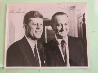 Rare White House Photo President John F.  Kennedy & Vp Lyndon Johnson