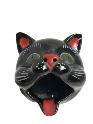 Vintage Shafford Black Cat Japan Redware Ashtray Mid Century 1950 