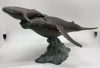 Sf Bay Trading Co Bronze Humpback Mother Baby Whales Statue