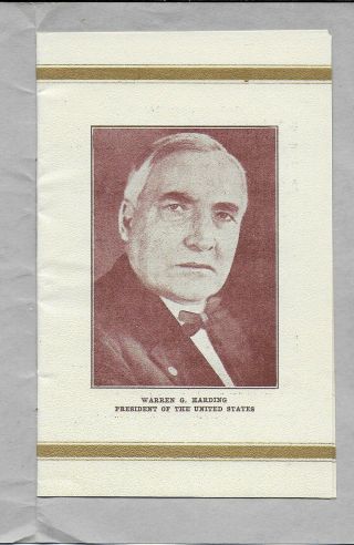 1923 Booklet for President Harding’s Visit to SF Church – Cancelled by His Death 2