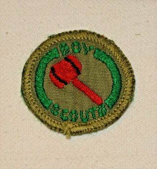 Red Gavel Boy Scout Debater Proficiency Award Badge White Back Troop Small $1
