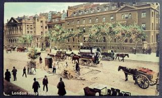 Rare Postcard Omnibus & Workmen On Road - Great General Hospital - East End London