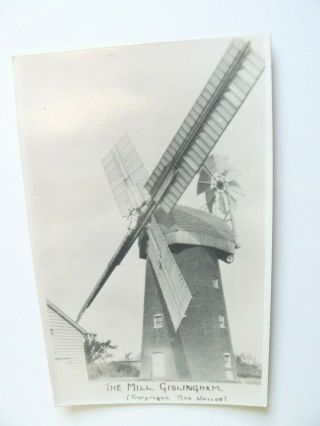The Mill Gislingham Real Photo Postcard - Windmill - Suffolk - Nr Stowmarket