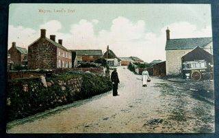 Colour Postcard Man - Woman - Horse Drawn Royal Mail Coach - Mayon - Lands End Cornwall
