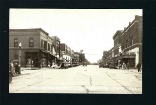 Hampton Iowa Ia 1925/30 Rppc Main St To East,  Hdw,  Ice Cream Sign,  Banner,