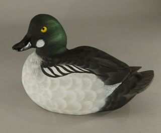 Vintage Hand Painted Wooden Duck Decoy By Shannon 6 1/2 " Long
