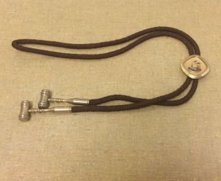 Vintage Improved Order Of The Red Man Bolo Tie Past Sachem W/gavel Ends Iorm