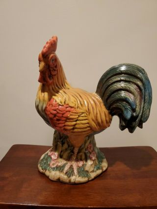 Large Ceramic Rooster Figurine 12 1/2 "