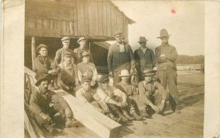 C - 1910 Factory Lumber Occupational Workers Rppc Real Photo Postcard 6928