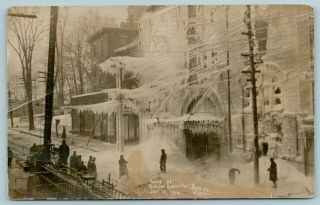 Bangor Maine Main Street Opera House Fire Ruins Coated In Ice Jan 15 1914 Rppc