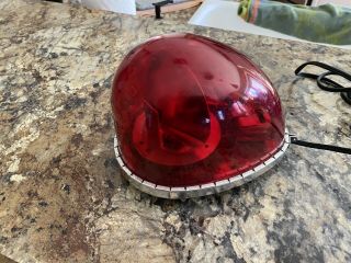 Vintage Federal Signal Corp.  Fire Ball - - Red - - Fbh12 - - Teardrop Motor Base