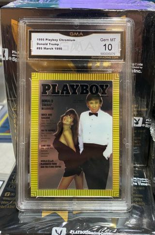 Donald Trump March 1990 Playboy Licensed 1995 Chromium Card Graded Gem 10
