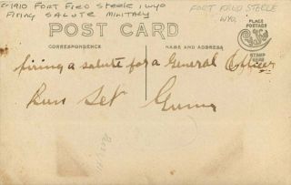 C - 1910 Fort Fred Steele Wyoming Firing salute military RPPC Photo Postcard 11862 2