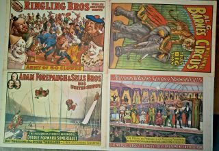 Vintage 1960 Circus World Museum Poster Set Of 4 Posters Old Stock