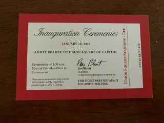 2017 Donald Trump Inauguration Ticket | Red