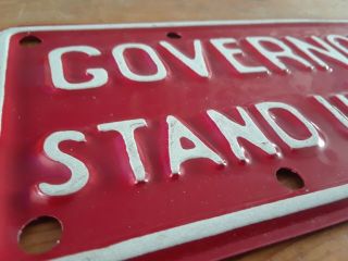 Vintage GOVERNOR ' S STAFF STAND UP FOR ALABAMA License Plate Topper - Rare HTF 2