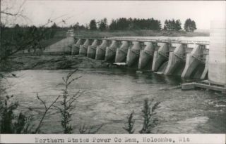 Rppc Holcombe,  Wi Northern States Power Co Dam Chippewa County Wisconsin Postcard