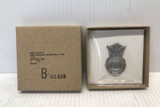 Vintage Usaf Security Police Badge Military Numbered Antique Obsolete