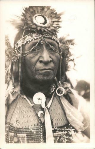 Native American Rppc Bell Photo Sioux Indian,  Black Hills,  South Dakota Postcard