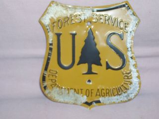 Old Vintage Metal Forest Service Sign Department Of Agriculture
