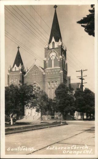 1950 Rppc Orange,  Ca St.  John 