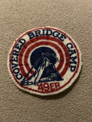 Boy Scout Covered Bridge Camp ‘49er Felt Patch Old Kentucky Home Council Bsa