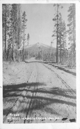 Crater Lake Oregon Mountain Scott Road 1920s Rppc Photo 547 Postcard 20 - 11589