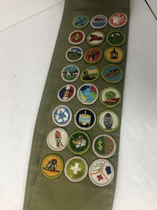 VINTAGE Boy Scout Sash With 24 Patches BSA 2