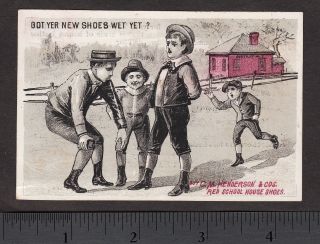 Centreville MI 1880 ' s Henderson Little Red School House Shoe Advertising Card 2