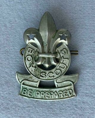 Vtg Antique Boy Scout Bsa Troop Leader Hat Badge 40s 50s Montreal 2.  5 " Fastener