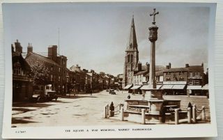 The Square & War Memorial,  Market Harborough.  No.  S.  17967 Real Photo Postcard.