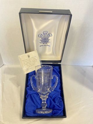 Commemorative Crystal Goblet The Marriage Of Prince Of Wales And Lady Diana 1981