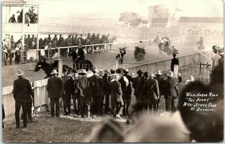 Rppc Wild Horse Race The Start Douglas Wyoming State Fair Real Photo Postcard
