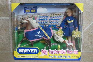 Nib Breyer Pony Pep Rally Play Set Doll Horse Mini Whinnie Paint Cheerleader