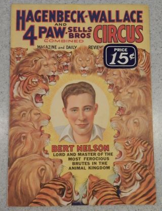 Hagenbeck - Wallace & 4 Paw - Sell Brothers Circus Program - 1935 Season
