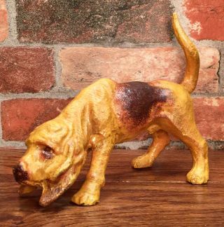Bloodhound Dog Hand - Painted Cast Iron Door Stop