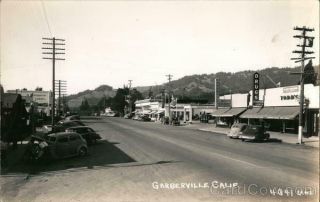 Rppc Garberville,  Ca View Of City Shopping Street Humboldt County California Ekc