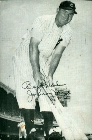 1951 1st Year J D Mc Carthy Baseball Postcard Johnny Mize York Giants Hof