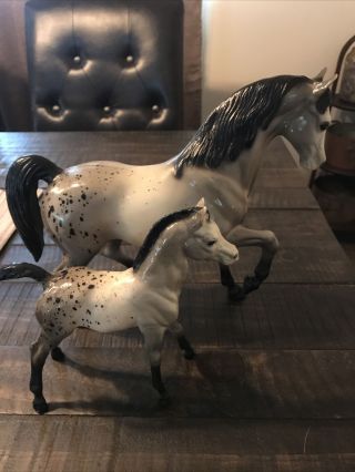 Vintage Circa 1960 Breyer Molding Co.  Model Horse; Appaloosa Stallion And Foal