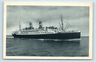 Conte Biancamano Ocean Liner Ship Postcard Later Wwii Transport