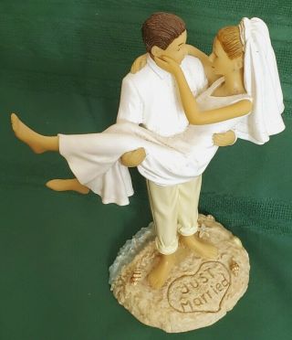 Charming 6 " Resin Statue Figure Wedding Bride & Groom Just Married