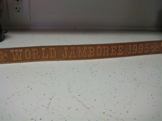 Boy Scout World Jamboree 1995 Belt Buckle And Tooled Leather Belt 2