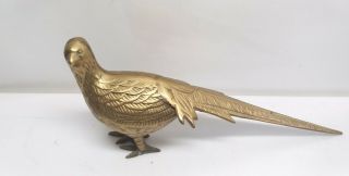 Vintage 13 " Cast Metal Pheasant Bird Brass Sculpture Statue Figurine