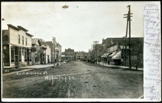 Wyoming Il Storefronts Anheuser Busch Beer Whiskey Signs Rppc 1907