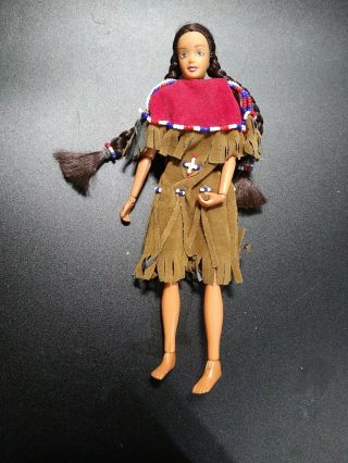 Breyer Horse Native American Indian Woman Riding Doll Dark Hair Braids Outfit