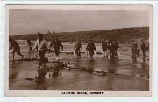 Salmon Catch,  Gwbert: Cardiganshire Postcard (c54011)